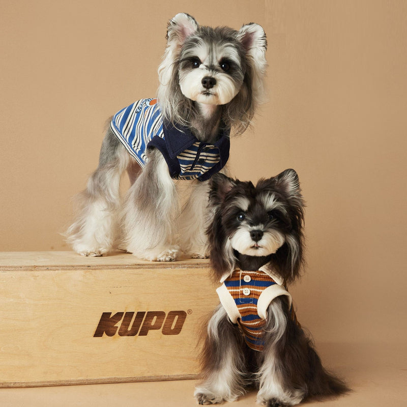 Polo Rayé Chien Tony Bear — T-Shirt Élégant Style Preppy Confort
