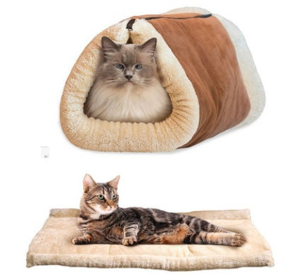 Tunnel Sac de Couchage Chat — Nid Cosy Kennel Refuge Toutes Saisons