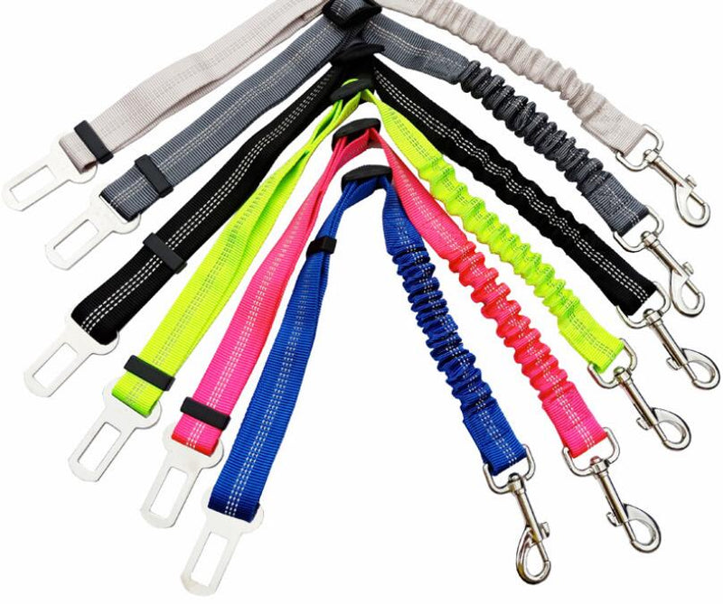 Ceinture de Sécurité Chien Élastique Réfléchissante — Harnais Réglable Voiture