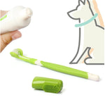 Kit Brosse à Dents Triple Tête & Doigtiers Silicone — Hygiène Dentaire Chien Chat 5