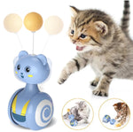 Cat Interactive Feather Toys Pet Bumbler Funny Toy Interactive Cats Toys Cat Rolling Teaser Feather Wand Toys Rotating Ball 1