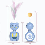 Cat Interactive Feather Toys Pet Bumbler Funny Toy Interactive Cats Toys Cat Rolling Teaser Feather Wand Toys Rotating Ball 2