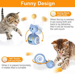 Cat Interactive Feather Toys Pet Bumbler Funny Toy Interactive Cats Toys Cat Rolling Teaser Feather Wand Toys Rotating Ball 7