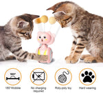 Cat Interactive Feather Toys Pet Bumbler Funny Toy Interactive Cats Toys Cat Rolling Teaser Feather Wand Toys Rotating Ball 9