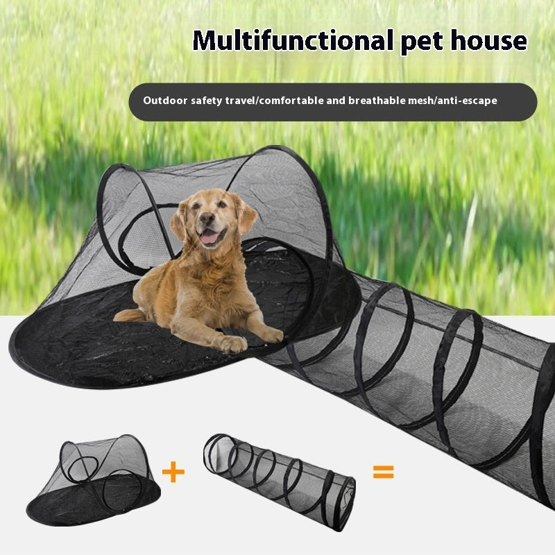 Tunnel Chat Extérieur Pliable — Jeu Exploration Outdoor Résistant