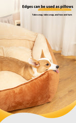 Niche Lit Chien Grande Race — Matelas Chaud Hiver Amovible Lavable Premium 8