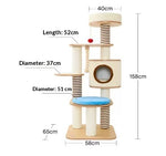 Arbre à Chat Luxe en Bois Massif — Griffoir Lit Perchoir Design Premium 5