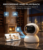 XIAOVV Indoor WiFi Surveillance Camera 2K Pet and Baby Camera with Motion Tracking 360° WiFi IP Home Cameras Night Vision 6