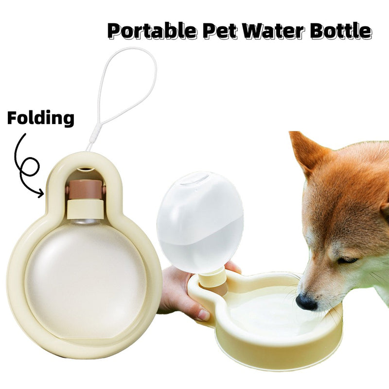 Gourde Pliable 500ml Chien Chat — Bouteille Voyage Étanche Bol Intégré