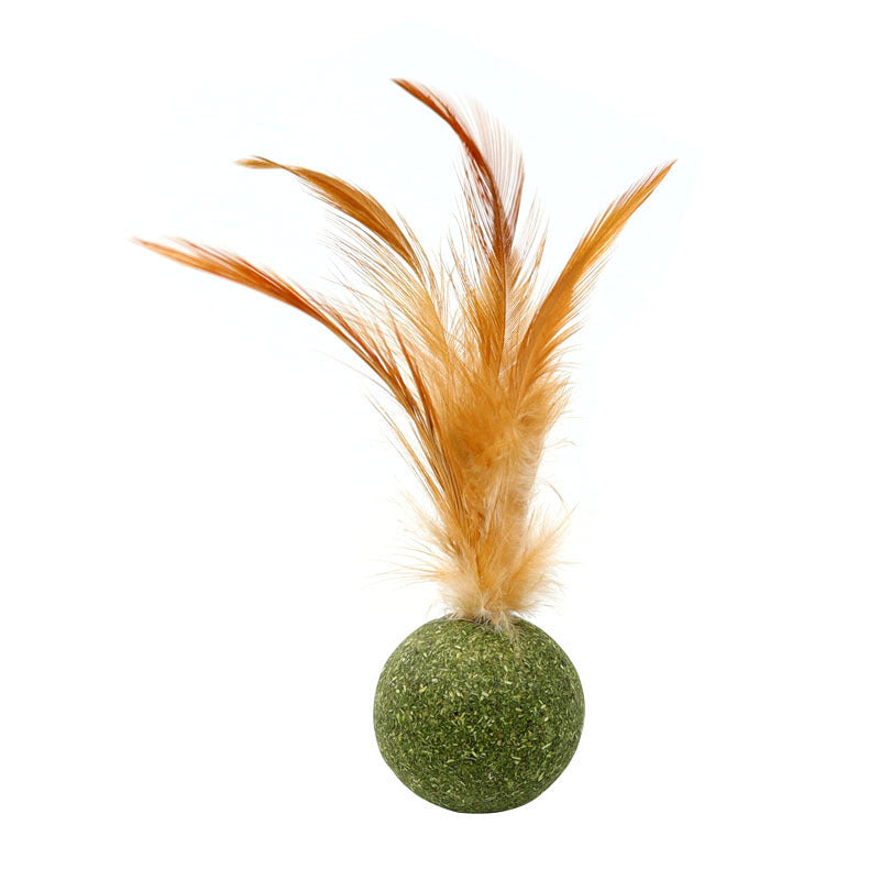 Jouet Catnip Plumes Chat — Lollipop Herbe à Chat Naturelle Compressée Kicker