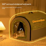 Maison Chat Fermée Isolée Hiver — Niche Chaude Confort Protection Froid 4