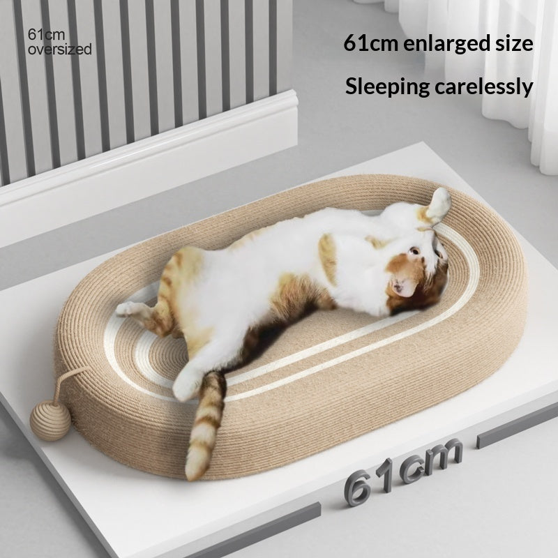 Griffoir Sisal Chat Sans Effilochage — Corde Naturelle Durable Lit Intégré