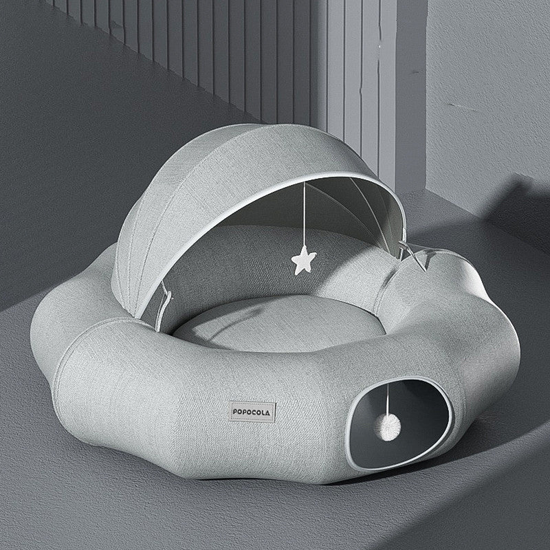 Tunnel Donut Chat — Cachette Ronde Pliable Crawl Shelter Confort