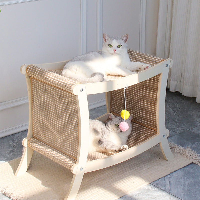 Nid Chat Double Couche Tapis Été — Griffoir Sisal Confort Fraîcheur