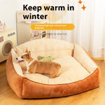 Niche Lit Chien Grande Race — Matelas Chaud Hiver Amovible Lavable Premium 1
