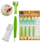 Brosse à Dents Silicone Doigt & Triple Tête Chien — Nettoyage Dentaire Complet 2