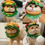 Collier Chapeau Burger Chat — Coiffe Cartoon Drôle Cone Accessoire Photo 3