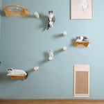 Griffoir Mural Bois Massif Sisal — Colonne Escalade Chat Fixation Murale 1