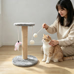Vertical Cat Scratching Post Cat Climbing Structure Small Cat Tree Tower for Kittens with Hanging Balls and Toys Pet Furniture 5