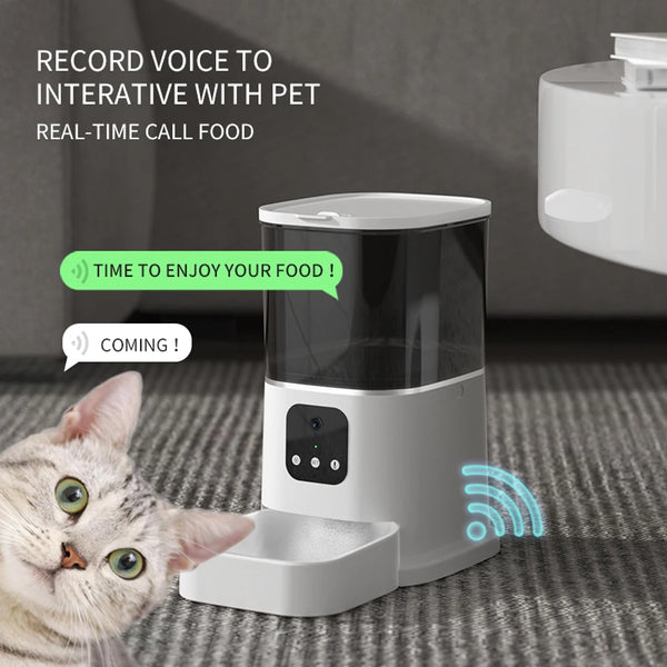 Distributeur Automatique Intelligent Chien Chat WiFi — Caméra 3L/6L Timer