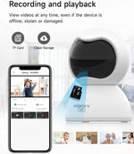 XIAOVV Indoor WiFi Surveillance Camera 2K Pet and Baby Camera with Motion Tracking 360° WiFi IP Home Cameras Night Vision 3
