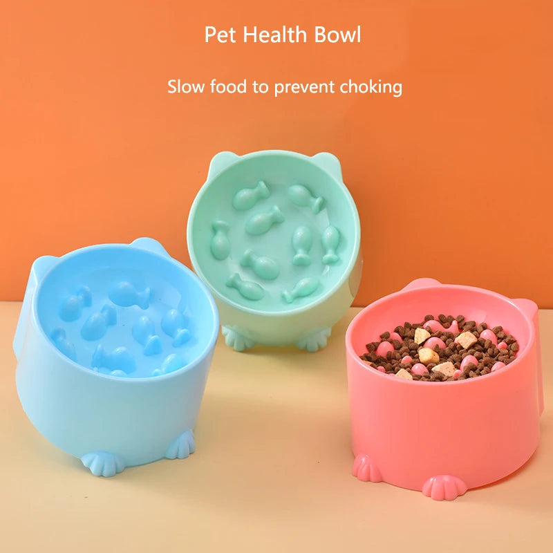 Bol Slow Feeder Anti-Glouton Chats Chiens — Protection Cou Digestion Saine
