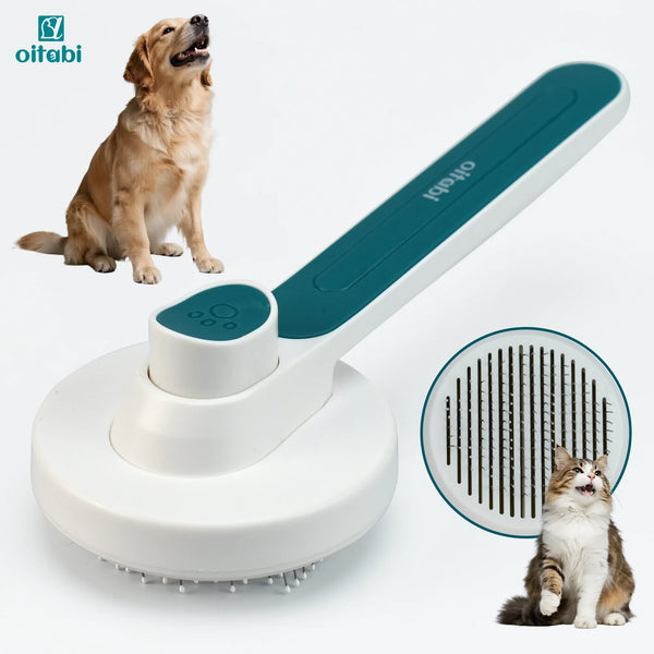Brosse Auto-Nettoyante Rétractable Chien Chat — Démêlage Poils Courts et Longs