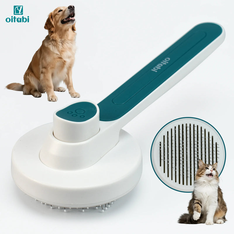 Brosse Auto-Nettoyante Rétractable Chien Chat — Démêlage Poils Courts et Longs