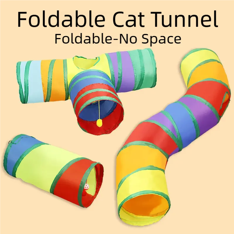 Tunnel de Jeu Pliable pour Chat — Anti-Anxiété Exercice Interactif