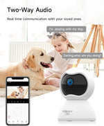 XIAOVV Indoor WiFi Surveillance Camera 2K Pet and Baby Camera with Motion Tracking 360° WiFi IP Home Cameras Night Vision 2