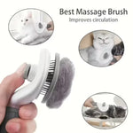 Brosse Démêloir Auto-Nettoyant Chien Chat — Toilettage Poils Longs Courts 3