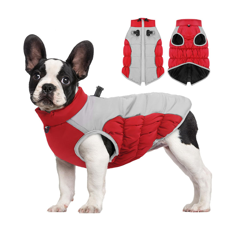 Manteau Réversible Chien Hiver — Veste Matelassée Waterproof Coupe-Vent Chaud