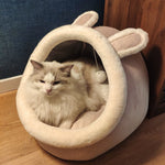 Maison Chat Villa Semi-Fermée — Nid Amovible Lavable Confort Toutes Saisons 5