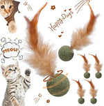Jouet Catnip Plumes Chat — Lollipop Herbe à Chat Naturelle Compressée Kicker 6